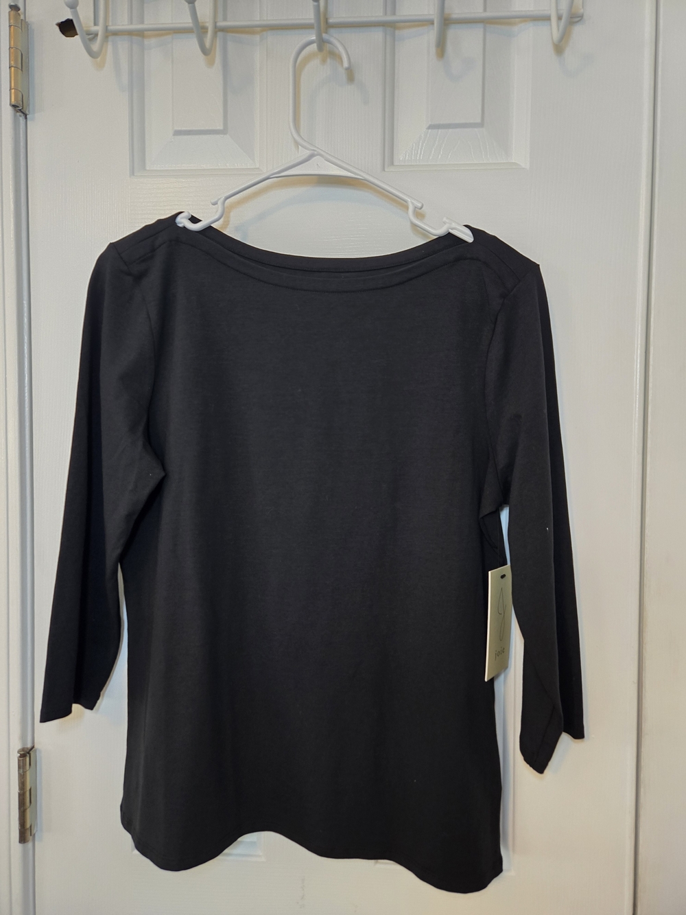 Joie Black Boatneck 3/4 Sleeve Top Classic Cotton Size M
